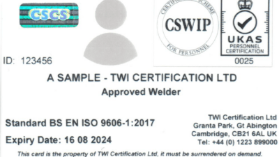 CSCS Card Sample